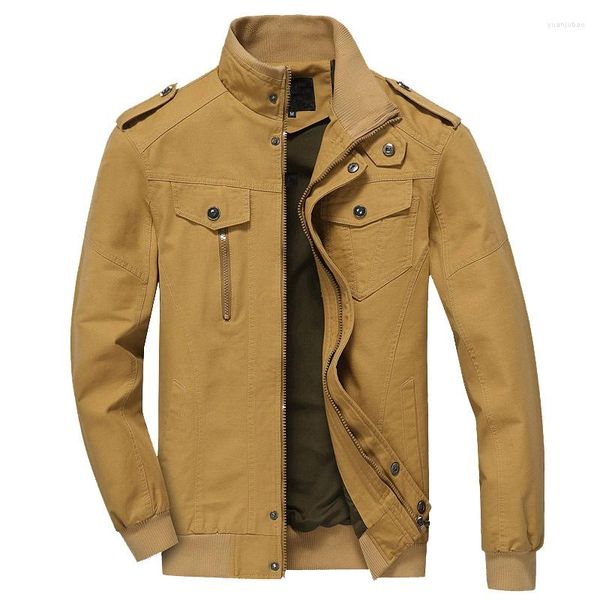 Chaquetas para hombres Monos de moda Hombres Chaqueta de bombardero de invierno Algodón Manga larga Caqui Vuelo Casual Masculino Tallas grandes Abrigo 4XL 5XL 6XL Boy Tops