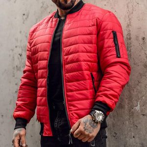 Heren Jackets Fashion Solid Color Down Jacket Men Winter Warm Long Sleeve Casual Puffer Coats For Heren Fall Trend Zipper Cotton Pededed