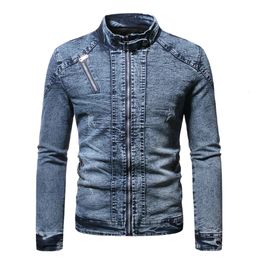 Vestes pour hommes Mode printemps veste décontractée hommes velours Streetwear Denim veste col montant Jean vestes mâle Slim Fit manteau vêtements d'extérieur 231129