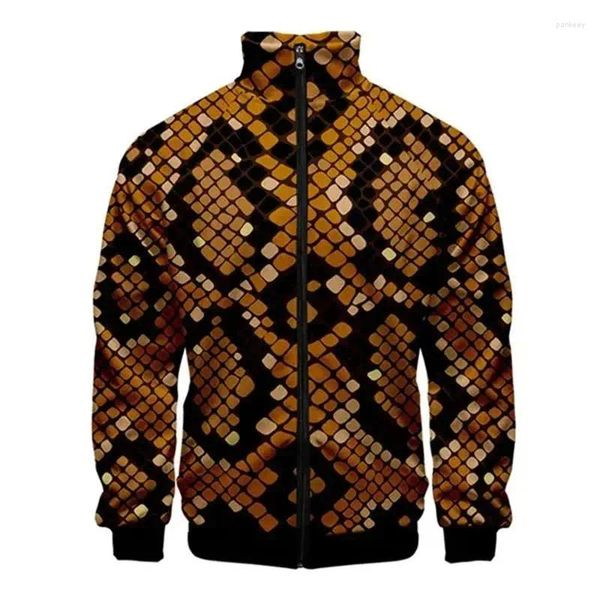 Chaquetas para hombres moda tigre python skin chaqueta hombres Harajuku hip hop casual casual 3d estampado sudadera sudadera hombre ropa tops ropa