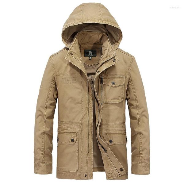 Hommes vestes mode hiver militaire hommes coton manteau à capuche coupe-vent printemps automne décontracté Parka mâle vêtements armée vert noir