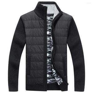 Chaquetas para hombre, moda de invierno, abrigos con forro de retazos gruesos y cálidos, chaqueta con cremallera y cuello levantado, prendas de vestir, sudadera, ropa para hombre