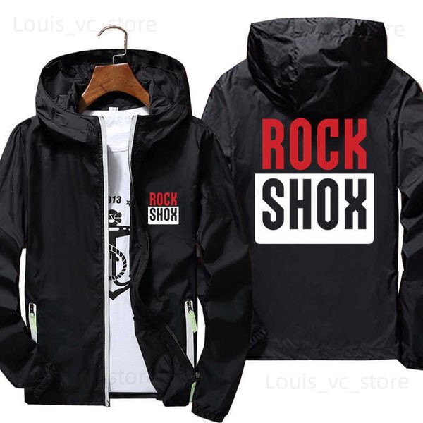 Chaquetas para hombres Moda Mujeres Hombres Rock Shox Rockshox Moutain MTB Biker Bicycler Casual Windbreaker Deportes Piloto Piel Chaqueta con capucha Plus Tamaño 7XL T230919