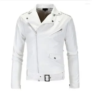 Vestes masculines à la mode coréenne Classic British Pu Leather Jacket Slim Fit Motorcycle Coat