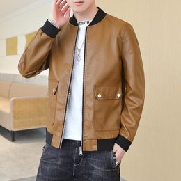 Heren Jackets Faux Leather Herfst Men Hoge kwaliteit Classic Motorcycle Bike Cowboy Jacket Coat Male Plus Size Coats M-4XL 2022