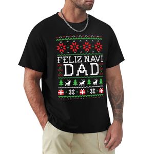Vestes pour hommes Feliz Navi DAD Ugly Christmas Sweater TShirt chemises de chat chemises de sport t-shirts vêtements d'été t-shirt noir hommes coton 231108
