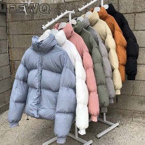 Herenjacks paarq cottonpadded jas 2023 winter mannelijk stand kraag vaste kleur kleding Koreaanse mode oversized korte jassen 9y3697 230106