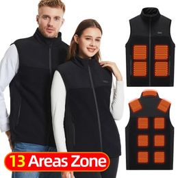 Vestes pour hommes Veste chauffante en polaire pour hommes USB rechargeable électrique auto-chauffante pour femmes veste chauffante vêtements de chasse en plein air 231124