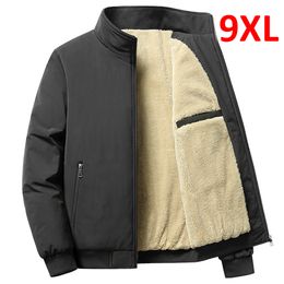 Vestes pour hommes veste polaire hommes hiver manteaux épais grande taille 8XL couleur unie mode veste décontractée grand manteau chaud 230815