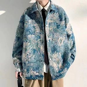 Herenjassen voor heren Lente herfst bedrukt topjack met lange mouwen Casual Koreaanse mode slanke mannelijke jas streetwear kleding