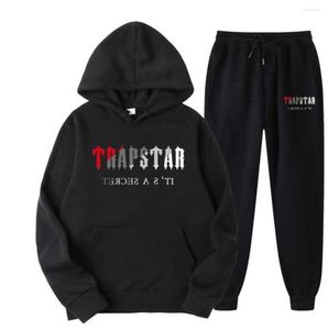 Vestes pour hommes FW22 Trapstar Hommes Femmes Survêtement Marque Imprimé Streetwear Sportswear WarmTwo Pieces Set Hoodie Pantalon Jogging Hooded Motion design 73ess