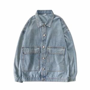 Vestes pour hommes GODLIKEU Denim Jacket Men Bomber Jean Vintage Motorcyle Streetwear Hip Hop Pocket Coat