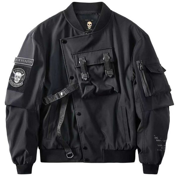 Vestes pour hommes Style gothique japonais Harajuku Darkwear Homme Urban Streetwear Skull Y2k Noir Techwear Manteau Moto Bomber Veste pour Menzln231108