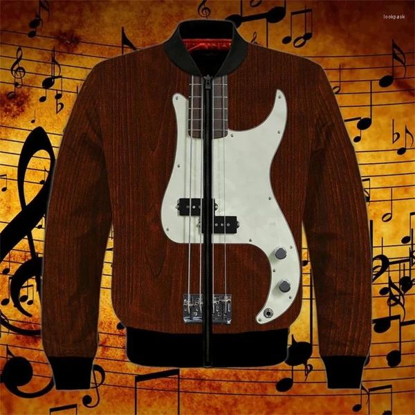 Guitarra de chaquetas para hombres sudadera con capucha con sudadera con capucha de manga larga de manga larga