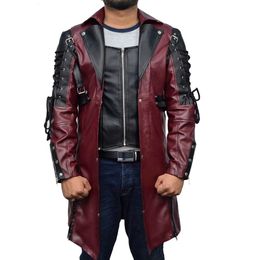 Vestes pour hommes Halloween costume médiéval steampunk style gothique veste en cuir hommes 230824