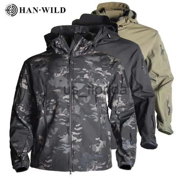 Vestes pour hommes Han Wild Vestes de chasse Veste tactique militaire douce Homme Combat imperméable Polaire Hommes Vêtements Multicam Manteau Coupe-vent 5XL J231111