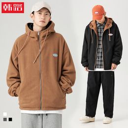 Chaquetas de hombre Hanlu ropa de estilo japonés 2022 otoño e invierno chaqueta con capucha de doble cara hombres mujeres pareja