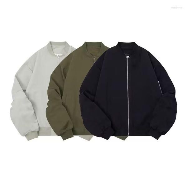 Vestes pour hommes Harajuku Style Bomber Jacket And Women's Y2k Retro Large Zipper Japanese Fashion Pilot Street Clothing Baseball Top