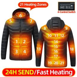 Chaquetas para hombres calentadas para hombres y mujeres USB Sudadera con capucha eléctrica Ropa de calefacción de invierno Calentamiento Abrigo de caza recargable