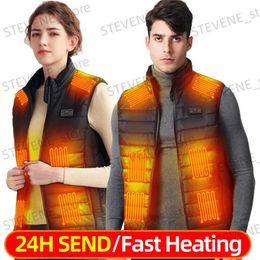 Chaquetas para hombres Chaleco calefactable para hombres USB Chaleco autocalentador eléctrico Mujeres Calentamiento Chaqueta calefactora Térmica ligera Sin mangas Ropa calefactada T231121