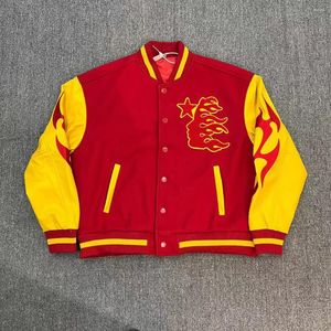 Chaqueta de chaquetas para hombres pana de pana bordada tigre manga de cuero béisbol para hombres y mujeres