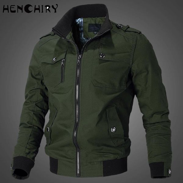 Giacche da uomo Giacca HENCHIRY Tendenza autunnale Casual Bello Utensili per auto-coltivazione Uniforme militare in cotone