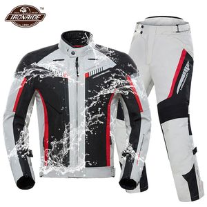 Vestes pour hommes Herobiker Veste de moto imperméable Homme Costume de course Veste de moto portable Pantalon de moto Moto Set avec protection EVA 230928