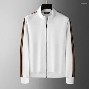 Vestes pour hommes haut de gamme luxe mode épissage col montant veste hommes automne et hiver décontracté beau sport Cardigan manteau hommes porter