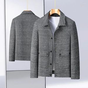 Vestes pour hommes de haute qualité automne et hiver fashion de laine de laine veste à la mode mec fascons et courir court lâche manteau épais