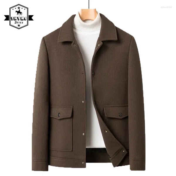 Chaquetas para hombres Chaqueta Blazer de alta calidad Estilo británico Negocios Casual A prueba de agua Espesar Trajes de caballero Abrigos Sólido Laple Woolen