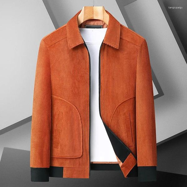 Jackets para hombres Jacket de pana de alta calidad otoño e invierno espesor más grasa tamaño de la solapa de la vieja edad camisa de vestir caliente casual