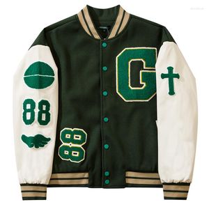 Vestes pour hommes Hip Hop EmbroideryJacket College Harajuku Fashion Baseball Coats UnisexVintage Letterman Varsity Jacket For Men