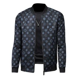 Herenjacks Hoogwaardige jas Geweldige Designer O-Neck Collar Classic Dots Male Outerwear Coat Big Size Kleding 4xl 5xl