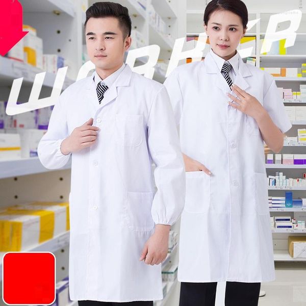 Chaquetas para hombre, bata de laboratorio de alta calidad, ropa de manga larga Unisex, uniforme de trabajo para salones de belleza, overoles para trabajadores de almacén a prueba de polvo 4XL