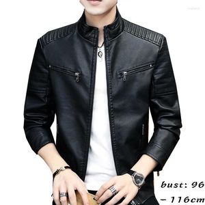 Chaquetas para hombres Chaqueta de cuero de alta calidad para hombres Manga larga Tamaño grande Puntada suave Motocicleta 2023 Ropa de otoño Negro Marrón