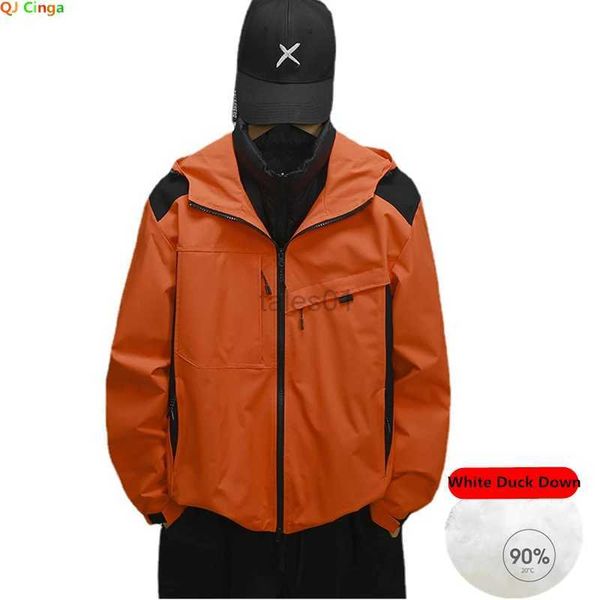 Vestes pour hommes Haute qualité hiver à capuche doudoune hommes mode chaud Parkas vert Orange bleu marron manteaux pardessus vêtement d'extérieur pour homme S-4XL 5XLzln231108