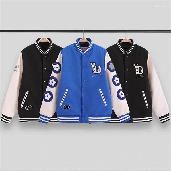 Vestes pour hommes High Street Vandythepink Varsity Fashion Baseball Jacket Femme 1: 1 Vêtements Cuir Bomber Manteau rétro