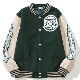 Herenjacks Hip Hop Men Varsity Jacket Harajuku Vintage Bomber Jackets Astronaut Loose Sport Baseball uniform vriendje Streetwear 230328