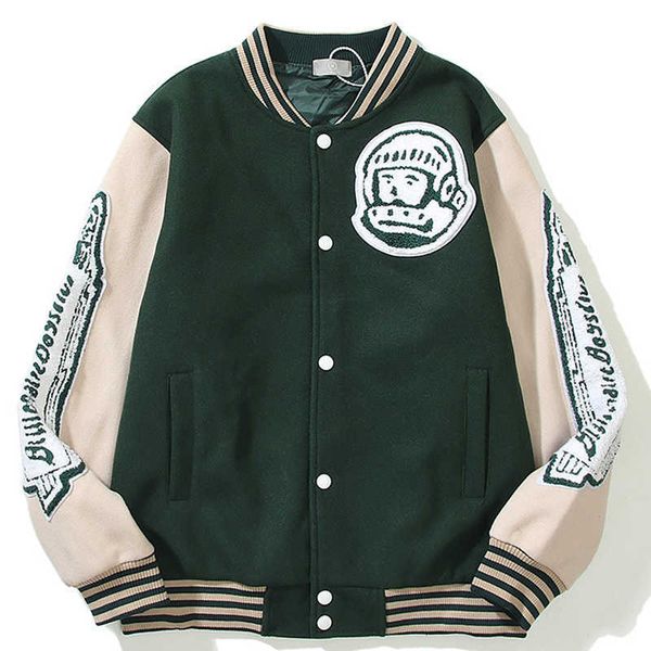 Chaquetas para hombres Hip Hop Hombres Varsity Chaqueta Harajuku Vintage Bomber Chaquetas Astronauta Suelto Deporte Béisbol Uniforme Novio Estilo Streetwear Nuevo J230821