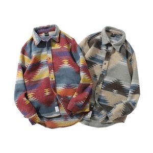 Herenjacks Hip Hop Tie Dye Snap knoop Lange mouw Shirts Men Fashion Casual Streetwear Shirt Shirt Coats Mannelijke Hipster Topsman's