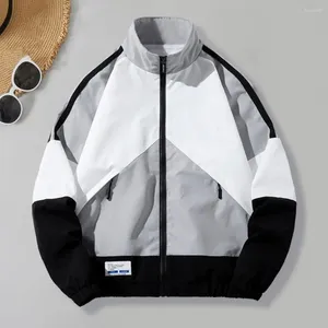 Herenjassen Hip Hop Varsity Jacket Heren High Street Patchwork Kleurblok Windjack Jassen Herfst Dunne Mode College Bomber