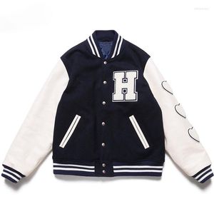 Vestes pour hommes Hip Hop Varsity Jacket Mens Furry Lettres Broderie Color Block College Femmes Harajuku 2022 Baseball Manteaux Unisexe