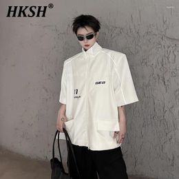 Men's Jackets HKSH Spring Summer O-Chak Carta estampada de chaqueta reflectante Tide Punk Design Design Cath Chic Camiseta coreana HK0599