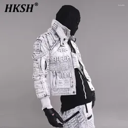 Vestes pour hommes HKSH Tide Punk Avant-garde Niche Design Déconstruit Manteau Waste Land Asymétrique Détresse Slim Veste de moto HK0789