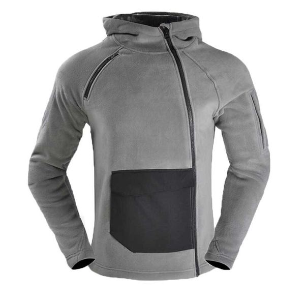 Chaquetas para hombre, ropa con capucha, abrigo para hombre, chaqueta gruesa cálida militar de lana del ejército, chaqueta de retales con múltiples bolsillos Polartec para hombre y abrigos para hombre