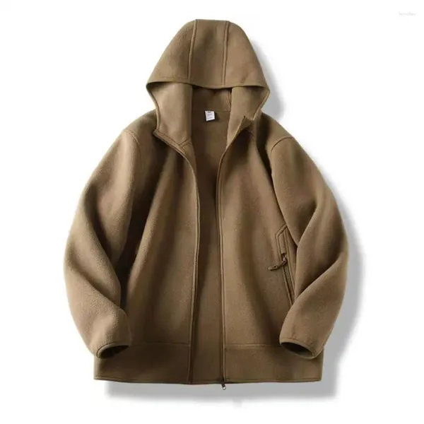 Chaquetas para hombre Chaqueta con capucha Chaqueta gruesa con cremallera a prueba de viento y bolsillos Abrigo para otoño e invierno Ropa de calle