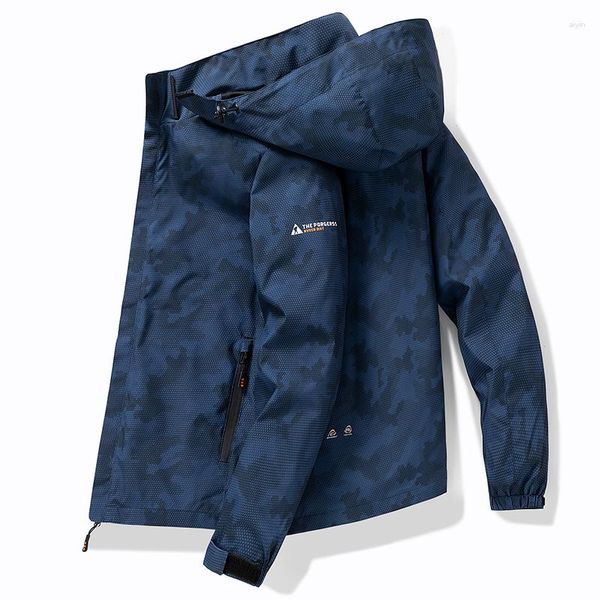 Chaquetas de hombre con capucha al aire libre rompevientos chaqueta de senderismo hombres bombardero impermeable 2023 primavera otoño deportes Casual Cargo abrigos para hombre