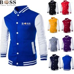 Herenjassen Hoodies Honkbaljack voor heren/jongens Fashion Design Wijnrood Slim Fit College Campus Harajuku Sweatshirt