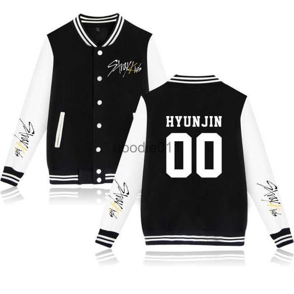 Vestes pour hommes Hot Korean Star Idol Stray Kids Baseball Mode Casual Impression Femmes / hommes Veste et moto Baseball Jacket Manteaux L230925