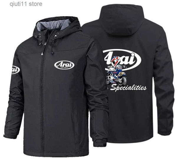 Men's Jackets Vente chaude ARAI hommes imperméable moto veste voiture à capuche manteau hommes extérieur fermeture éclair manteau coupe-vent coupe-vent veste Homme T231005